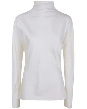 Rohe High-Neck Button-Fastening Blouse - White