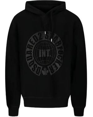 DSquared² Printed Hoodie - Black