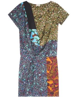 Dries Van Noten Drapiertes Kleid - Blau
