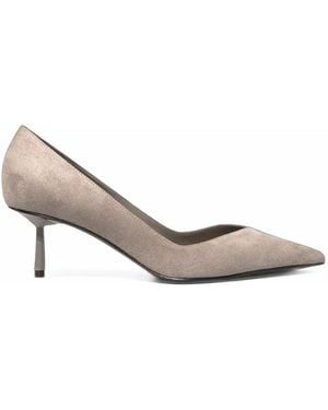 Le Silla Vivienne Pointed-Toe Suede Pumps - White
