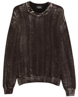 AROVESCIO Faded-Effect Ribbed-Trim Knit - Black