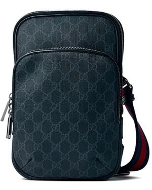 Gucci Small Gg Monogram Messenger Bag - Blue