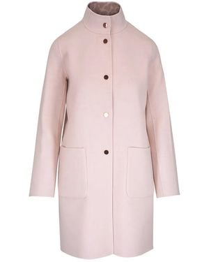 Kinross Cashmere Animal Pattern Pocket Coat - Pink