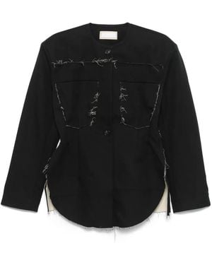 Litkovskaya Frayed-Brim Jacket - Black