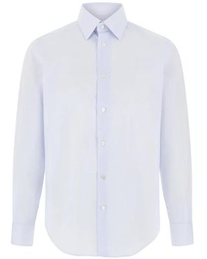 BOGGI Shirt Striped Cotton Muslin Regular Fit - White