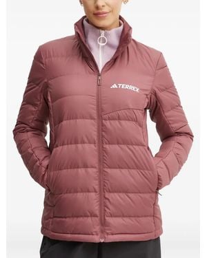 adidas Terrex High-Neck Quilted Jacket - Red
