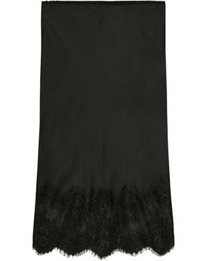 Herskind Herbert Lace-Trimmed Satin Midi Skirt - Black