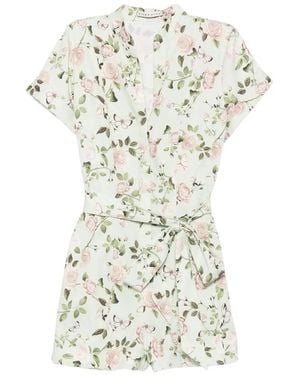 Alice + Olivia Floral-Print Belted Playsuit - White