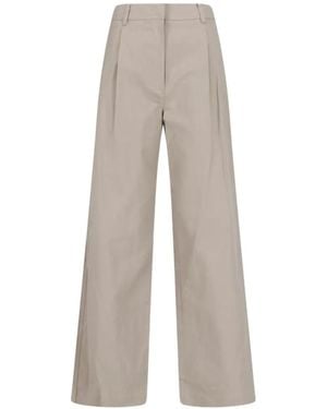 DUNST Pantalones Anchos Con Pinzas - Blanco