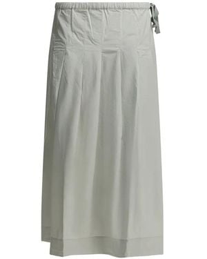 Soeur Elasticated-Waist Pleated Maxi Skirt - Grey