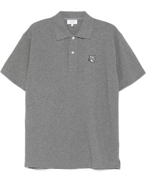 Maison Kitsuné Fox Head Comfort Polo - Gray