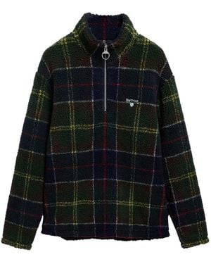 Barbour Tartan Half-Zip Fleece Sweatshirt - Black