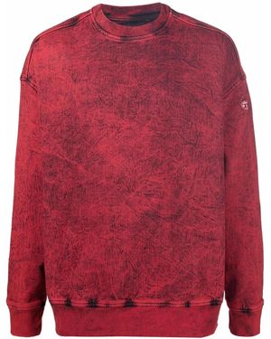 DIESEL Acid-Wash Crew Neck Sweatshirt - Red