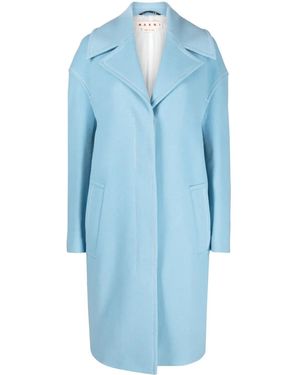 Marni コントラストステッチ シングルコート - ブルー