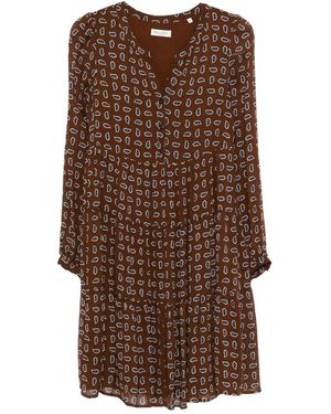 Marc O' Polo Tie Detail Mini Dress - Brown