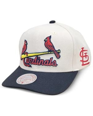 Mitchell & Ness X Mlb Cardinal Embroidered Pro Baseball Cap - White