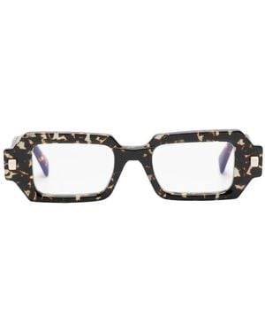 Kuboraum Tortoiseshell-Effect Rectangle-Frame Glasses - Brown