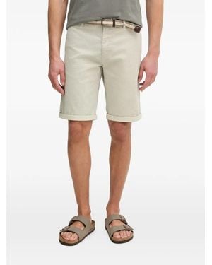 Lindbergh Belted Chino Shorts - Natural