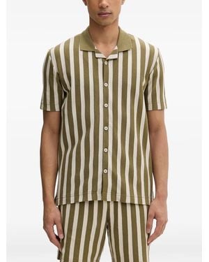 Marc O' Polo Chemise Rayée À Manches Courtes - Green