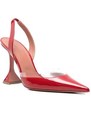 AMINA MUADDI Lara Transparent-Panel Slingback Court Shoes - Red