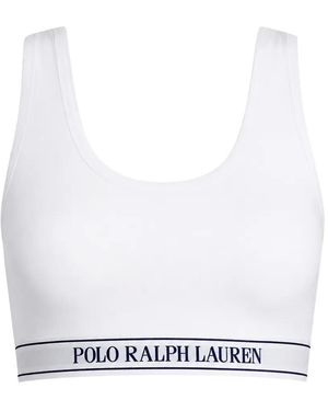 Polo Ralph Lauren Logo-Waistband Scoop-Neck Bralette - White