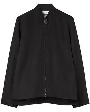 Jil Sander ジップアップ ツイルシャツ - ブラック