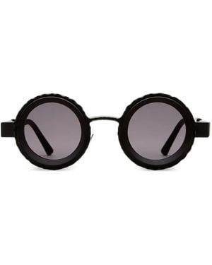 Kuboraum Round-Frame Textured Sunglasses - Black