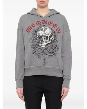 McQueen Jungle Skull Hoodie - Grey