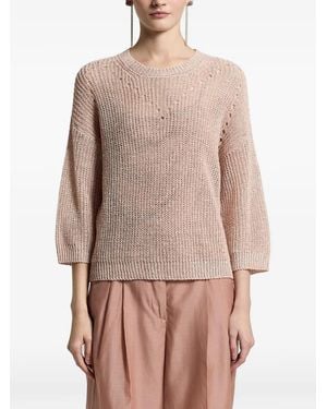 Peserico Openwork Knitwear - Natural