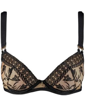 Aubade Magnetic Spell Embroidered Push-Up Bra - Black