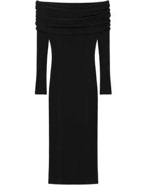 AZ FACTORY X Lutz Huelle Fatna Off-Shoulder Long-Sleeve Midi Dress - Black