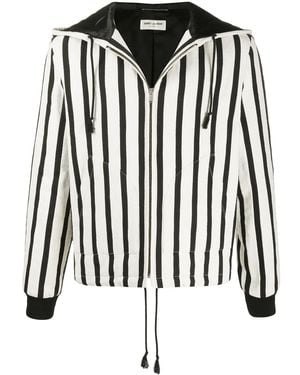 Saint Laurent Vertical Stripe Zipped Jacket - Black