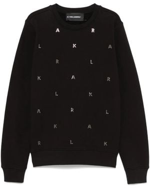 Karl Lagerfeld Sweatshirt Mit Logo-Verzierung - Schwarz