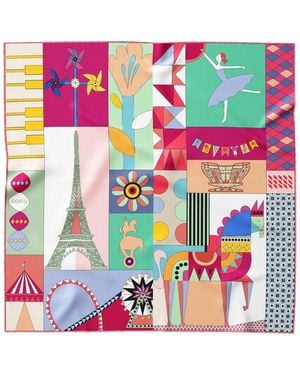 Elizabetta Parisian Carnival Silk Scarf - Pink