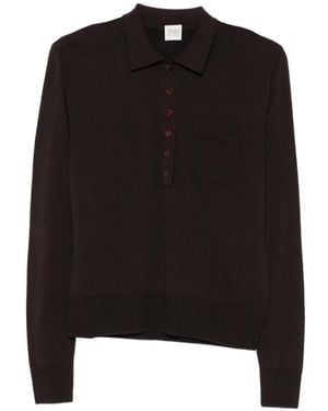 19.61 MILANO Button-Down Polo Jumper - Black
