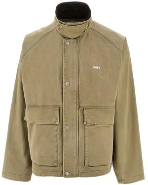 Obey Caden Corduroy-Collar Shirt Jacket - Green