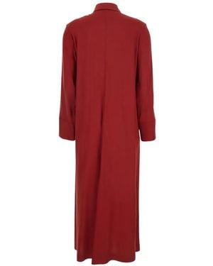 Max Mara Buttoned Long-Sleeve Dress - Red