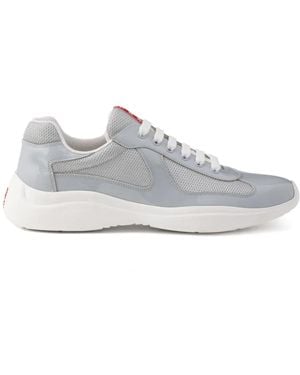 Prada Patent Leather And Technical Fabric America's Cup Trainers - White