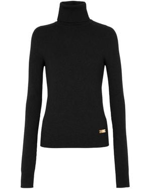 Balmain Maglione a collo alto lavorato a maglia - Nero