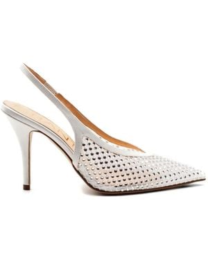 Chantal Slingback-Pumps mit Strass - Weiß