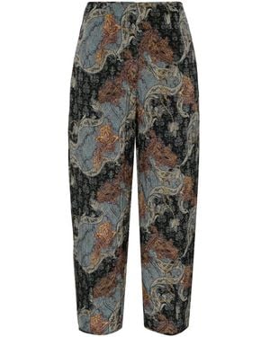 Ulla Johnson Pantaloni Affusolati Con Stampa Grafica - Nero