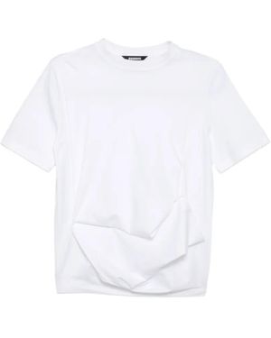Moohong Front Draped T-Shirt - White