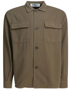 Altum Double-Pocket Cotton Overshirt - Green