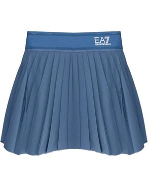 EA7 Minijupe À Design Plissé - Blue