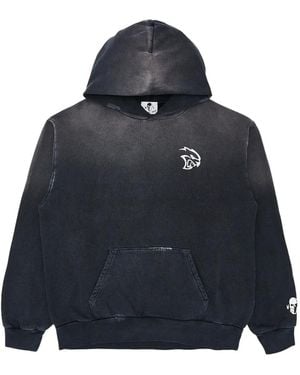Warren Lotas Dodge Srt Loves Atl Logo-Print Faded Hoodie - Blue