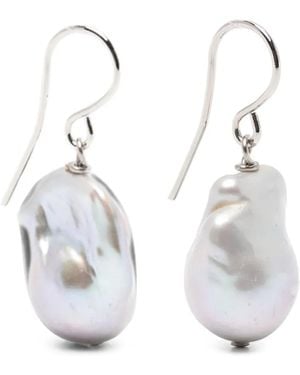 Jil Sander Grainy Pearl Earrings - White