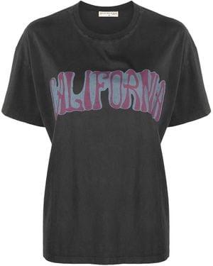 Electric and Rose T-Shirt En Coton À Imprimé Graphique - Noir