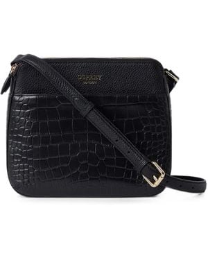 Osprey Kellie Croc-Effect Crossbody Bag - Black