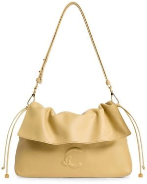Coccinelle Small Lidia Logo-Embossed Ruched Shoulder Bag - Metallic