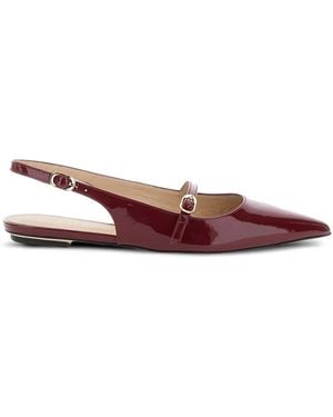 Stuart Weitzman Emilia Lakleren Slingback Pumps - Bruin